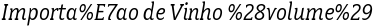 Importa�ao de Vinho (volume)